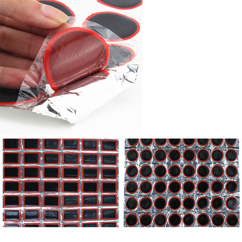 Mountain Bike Tire Patch Film 48 Square Tire Patch 25MM Round Tire Patch Repair Bike Riding Supplies - Korvel