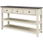 Table Console Rétro avec Étagères Ouvertes - Espresso et Beige