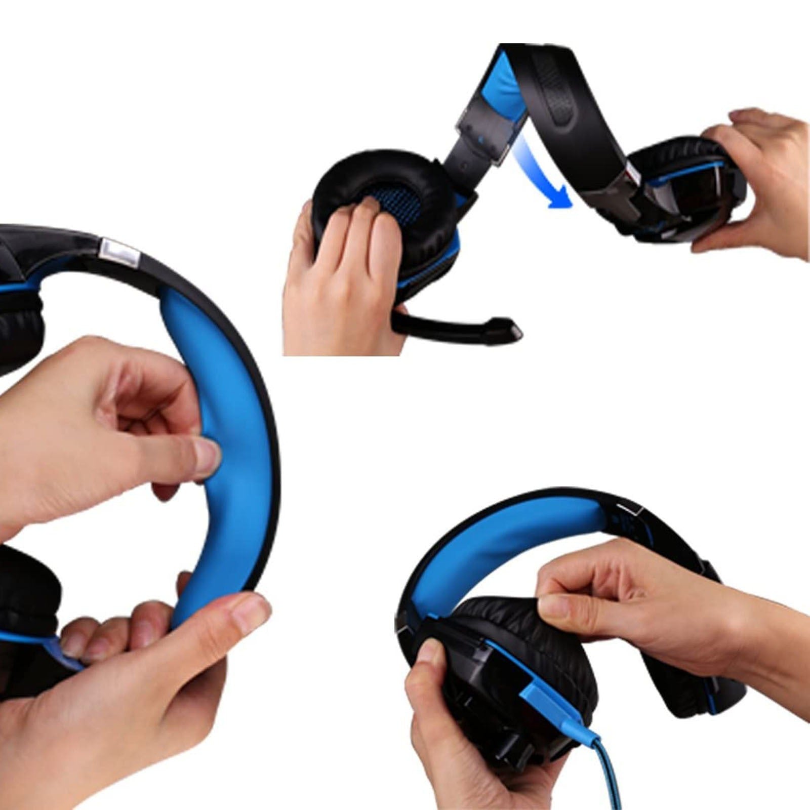 G2000 Head Mounted Gaming Earphones with Wired Illumination Heavy Bass Earphones Computer Esports PS4 Earphones - Korvel