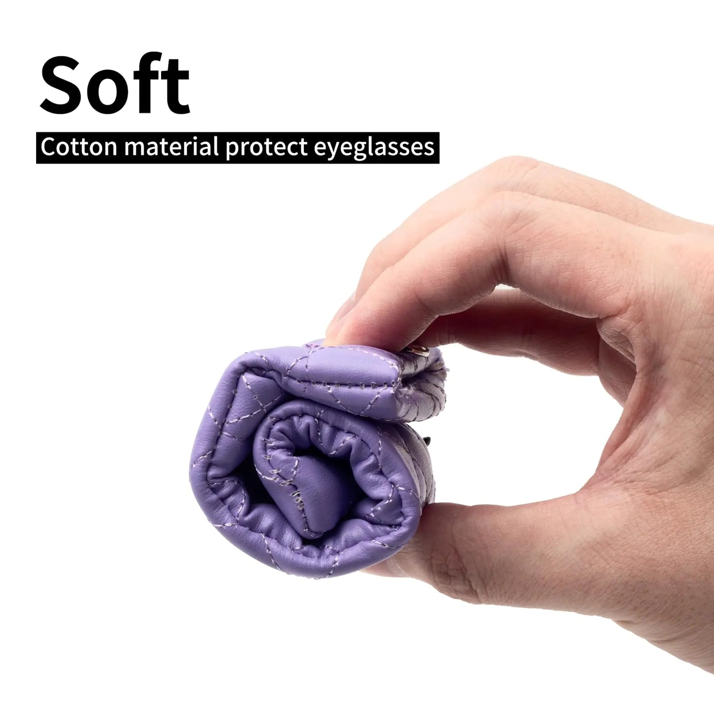Premium Double Glasses Case with Cleaning Cloth - Purple