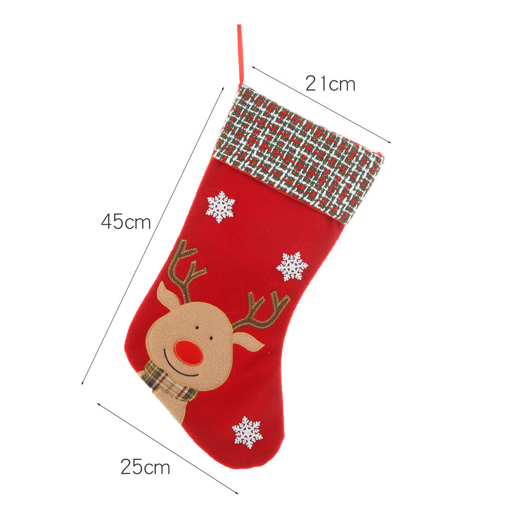 Christmas Decorations Cartoon Embroidery Christmas Socks Christmas Socks Gift Bag - Korvel