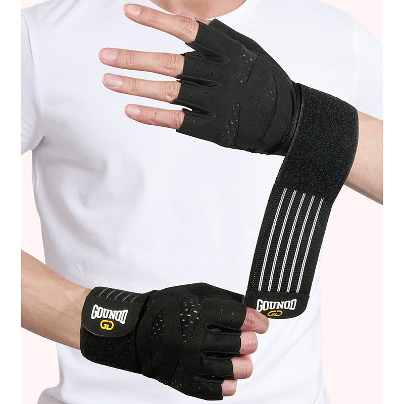 Gants de fitness mi-doigts respirants premium