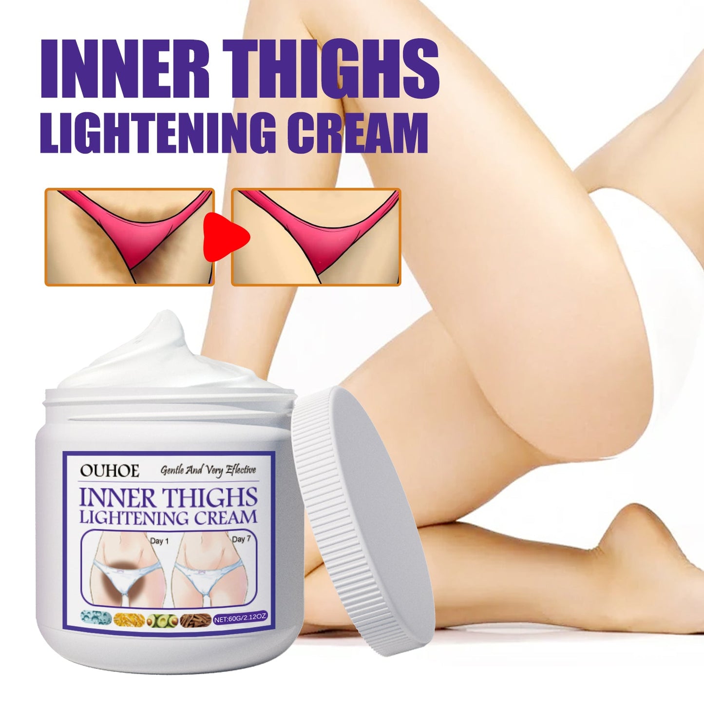 Thigh Beauty Cream, Brightening Inner Thighs, Hydrating And Moisturizing Skin, Cleansing And Caring Leg Beauty Cream - Korvel