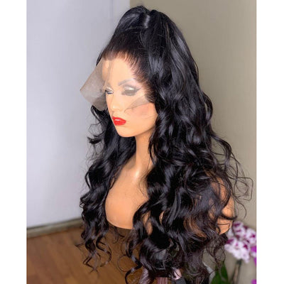 Natural Transition Wig - Black Big Wave Curly Hair