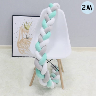 1Pcs 1M/2M/3M Baby Handmade Nodic Knot Newborn Bed Bumper Long Knotted Braid Pillow Baby Bed Bumper Knot Crib Infant Room Decor - Korvel