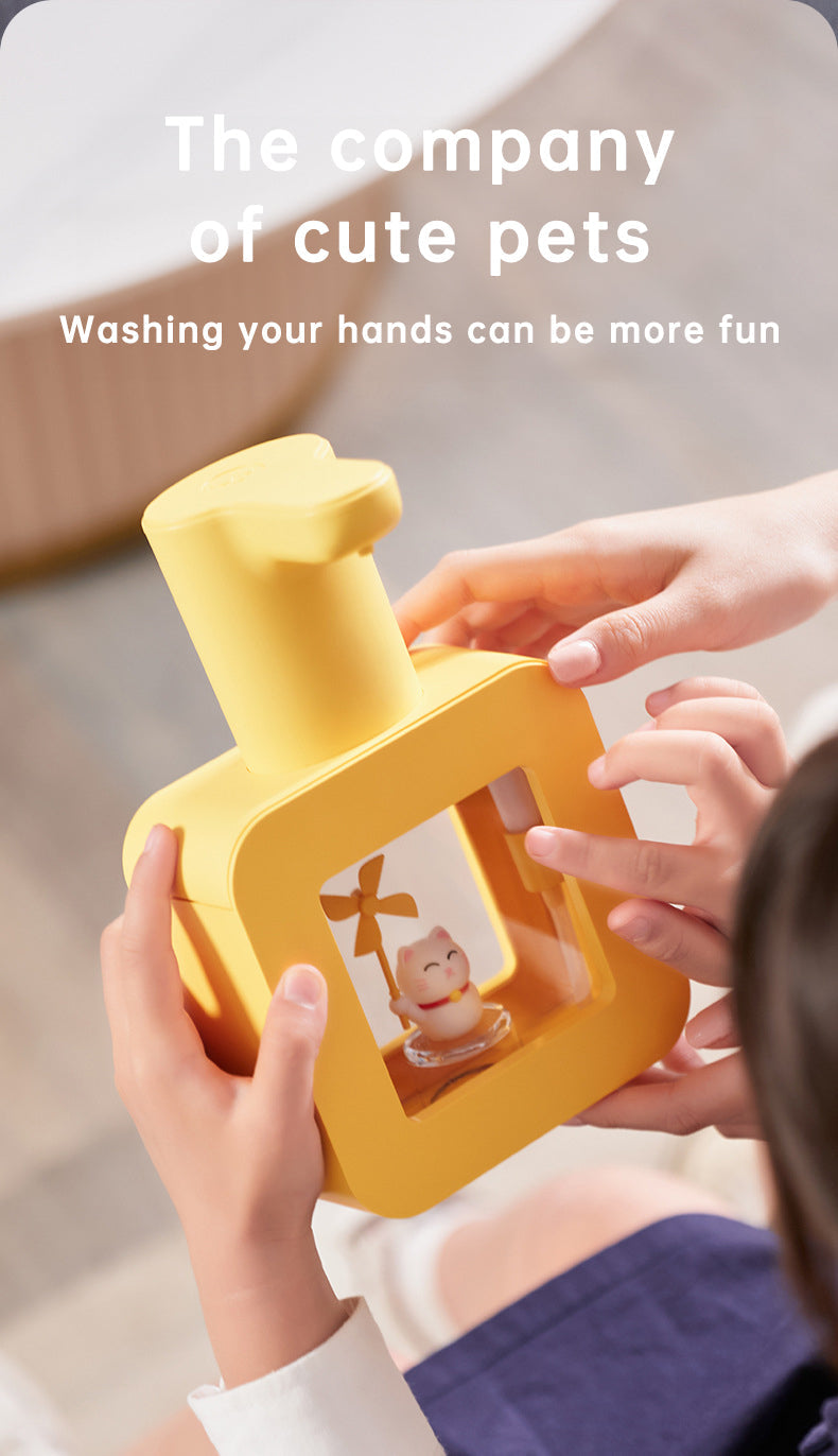 Cute Cat Rechargeable Touchless Automatic Soap Dispenser 400ml Kids foam Soap Dispenser with Night Light - Korvel