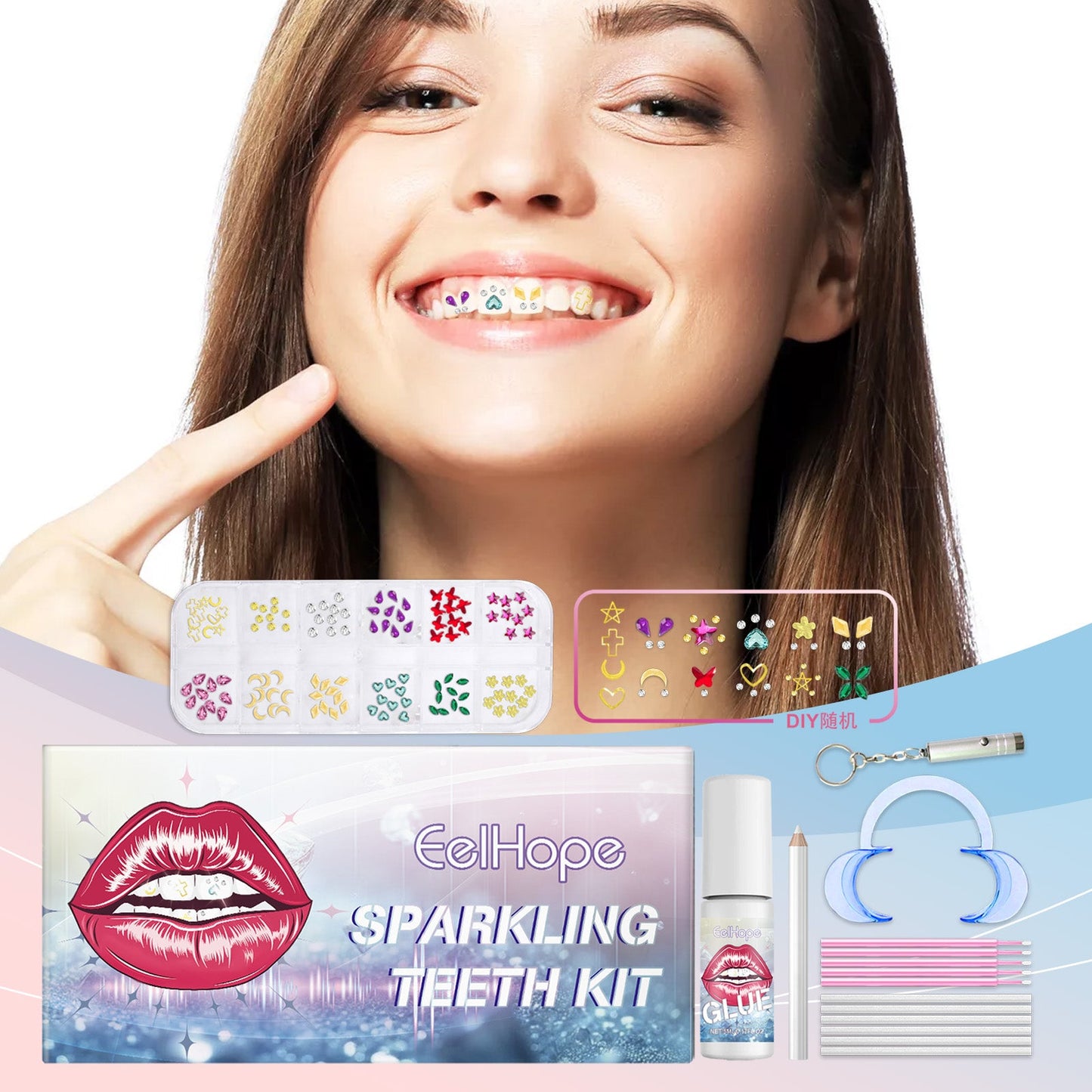 Flash Dental Drill Set Creative Diy Fashion Beauty Dental Spice Jewelry Dental Smile Crystal Dental Drill - Korvel