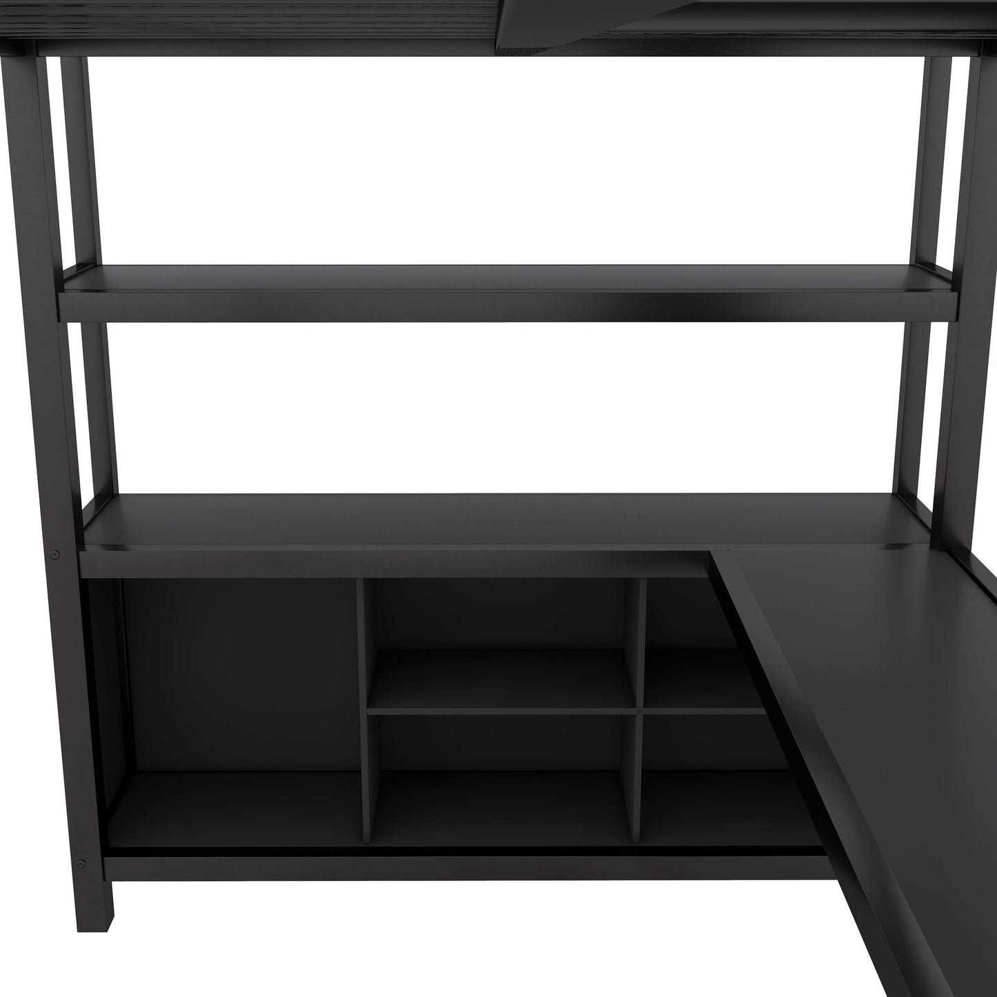 Lit mezzanine en métal premium avec armoire et bureau