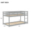 Twin over Twin Floor Bunk Bed,Grey - Korvel