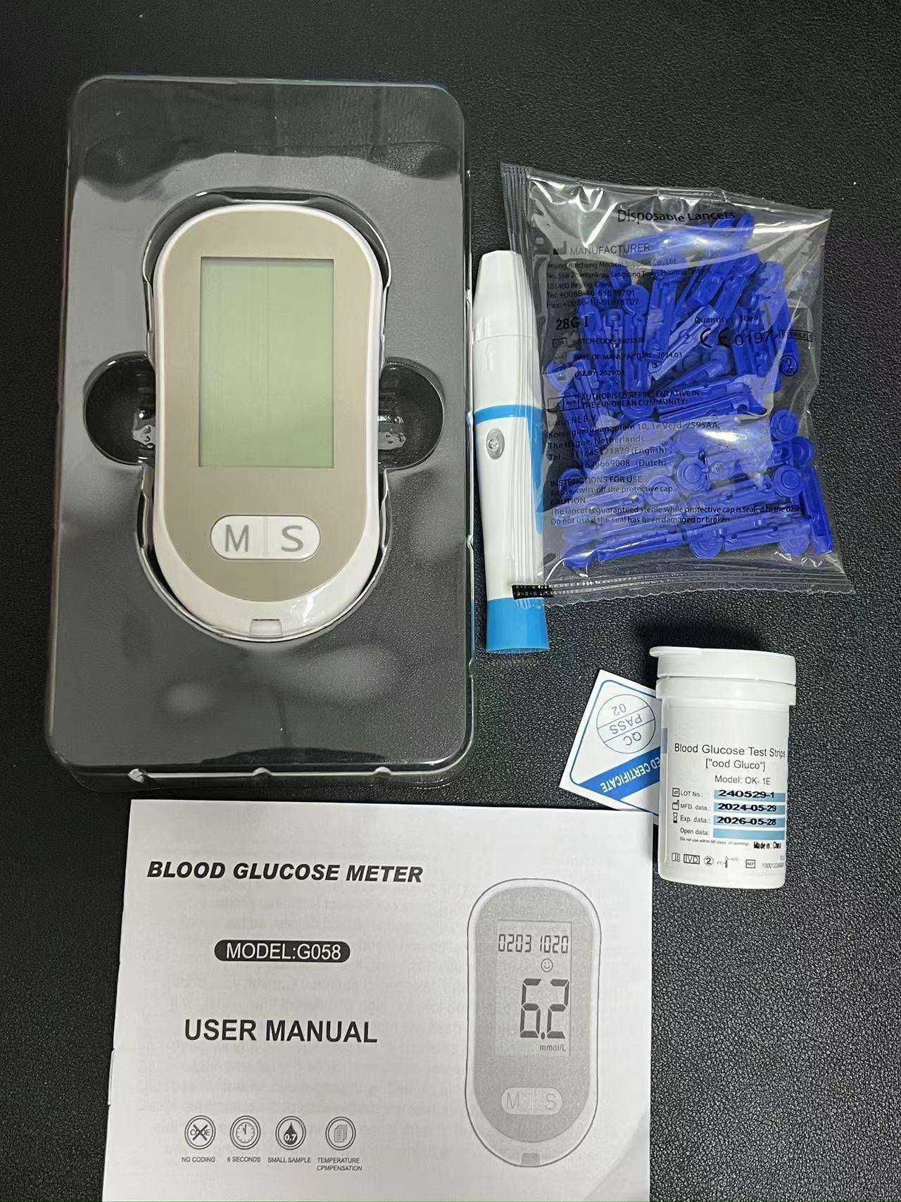 Easy Use Blood Glucose Meter Glucometer Digital Blood Glucose Meter Glucometre with Blood Glucose Test Strips - Korvel