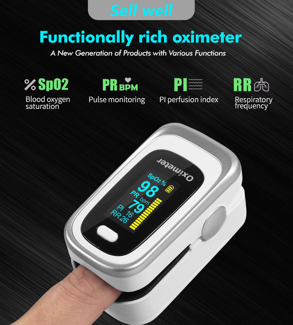Finger pulse oximeter pulse oximeter saturation monitor respiratory rate FDA CE sleep monitor - Korvel