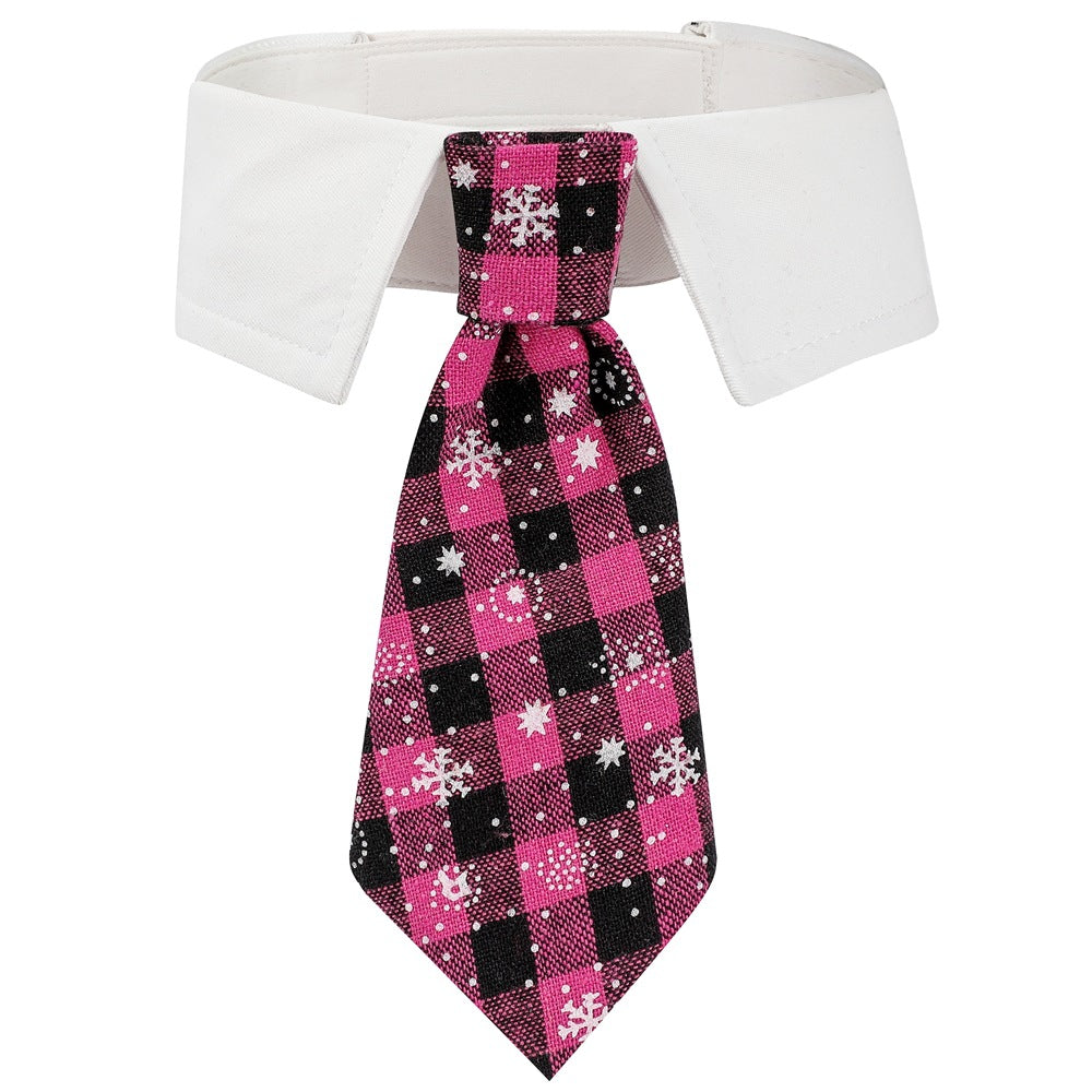 New British style handsome Christmas dog collar Christmas pet tie - Korvel