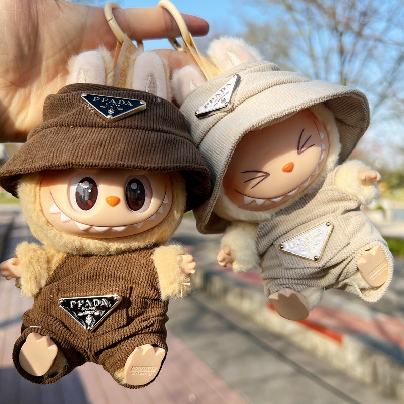 [Clothes Only]  corduroy For Labubu Doll Clothing Set Hat 17cm Clothes Shoes Doll DIY Accessories Training Sitting Party Games Toys Gifts - Korvel