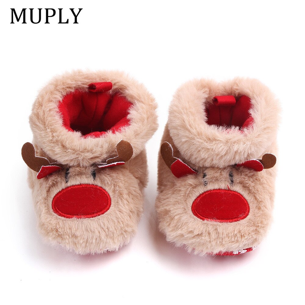 Winter Baby Girls Boys Keep Warm Shoes Muply Christmas Elk First Walkers Anti-slip Newborn Toddler Infant Girl Footwear Shoes - Korvel