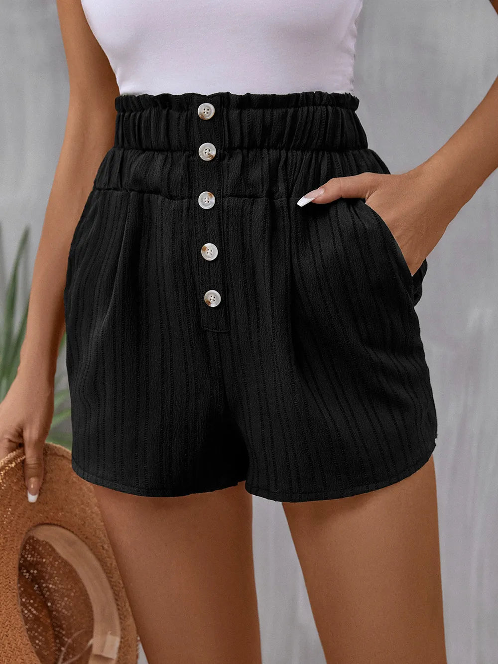 Perfee Pocketed High Waist Shorts - Korvel