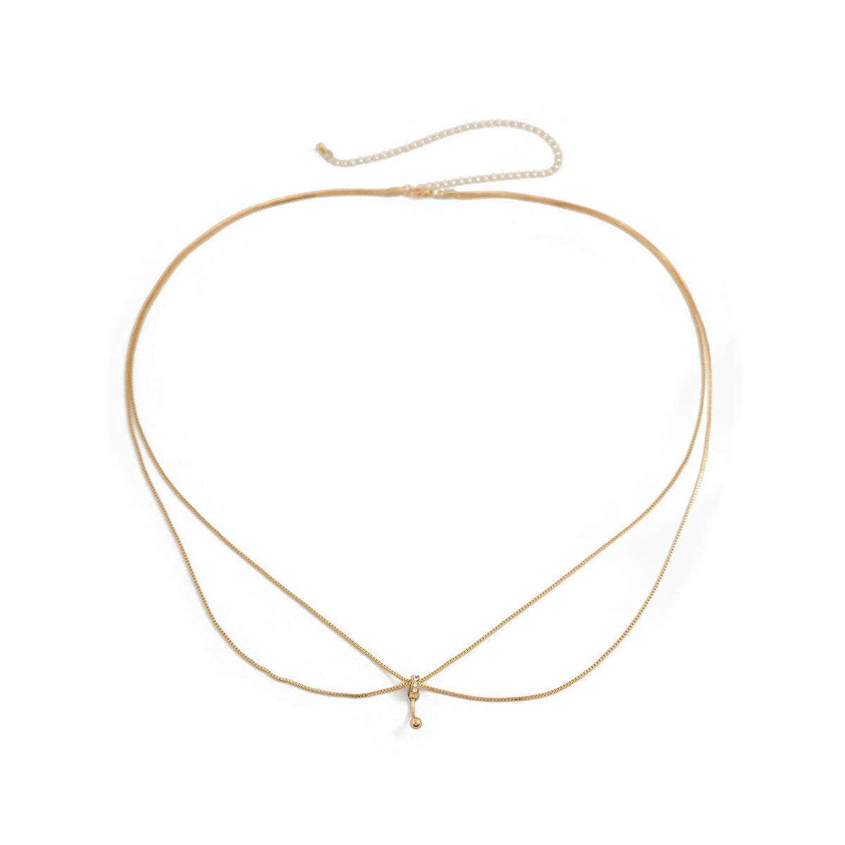 Thin chain belly button waist decoration body chain double-layer metal wind versatile waist chain - Korvel