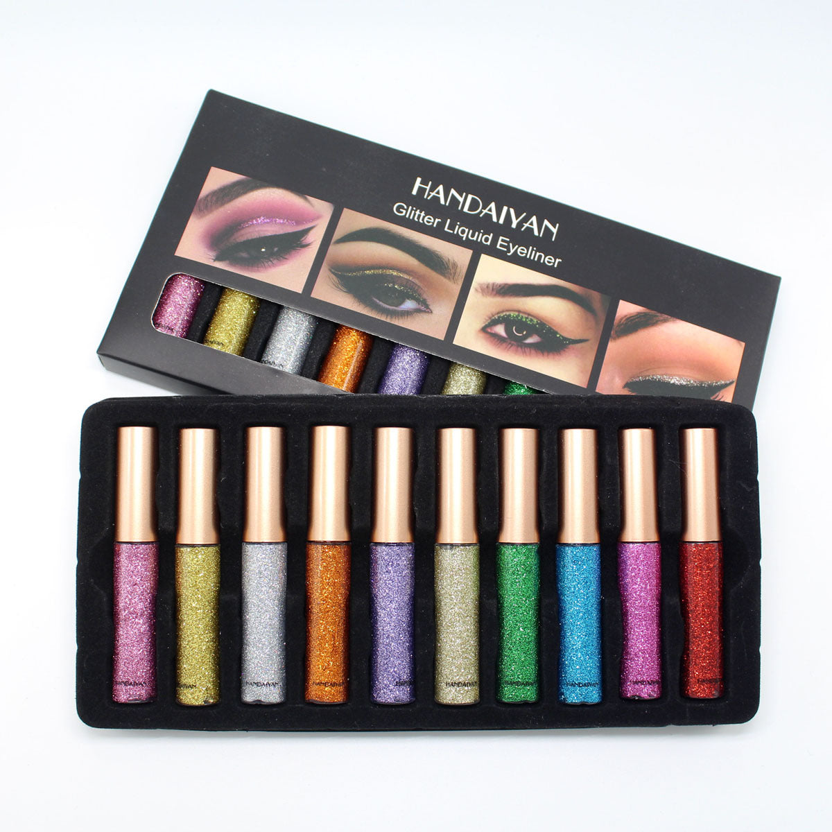 Ensemble de Eyeliner Liquide Pailleté en Perles Séquins Explosifs