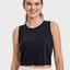 Drawstring Cutout Round Neck Active Tank - Korvel
