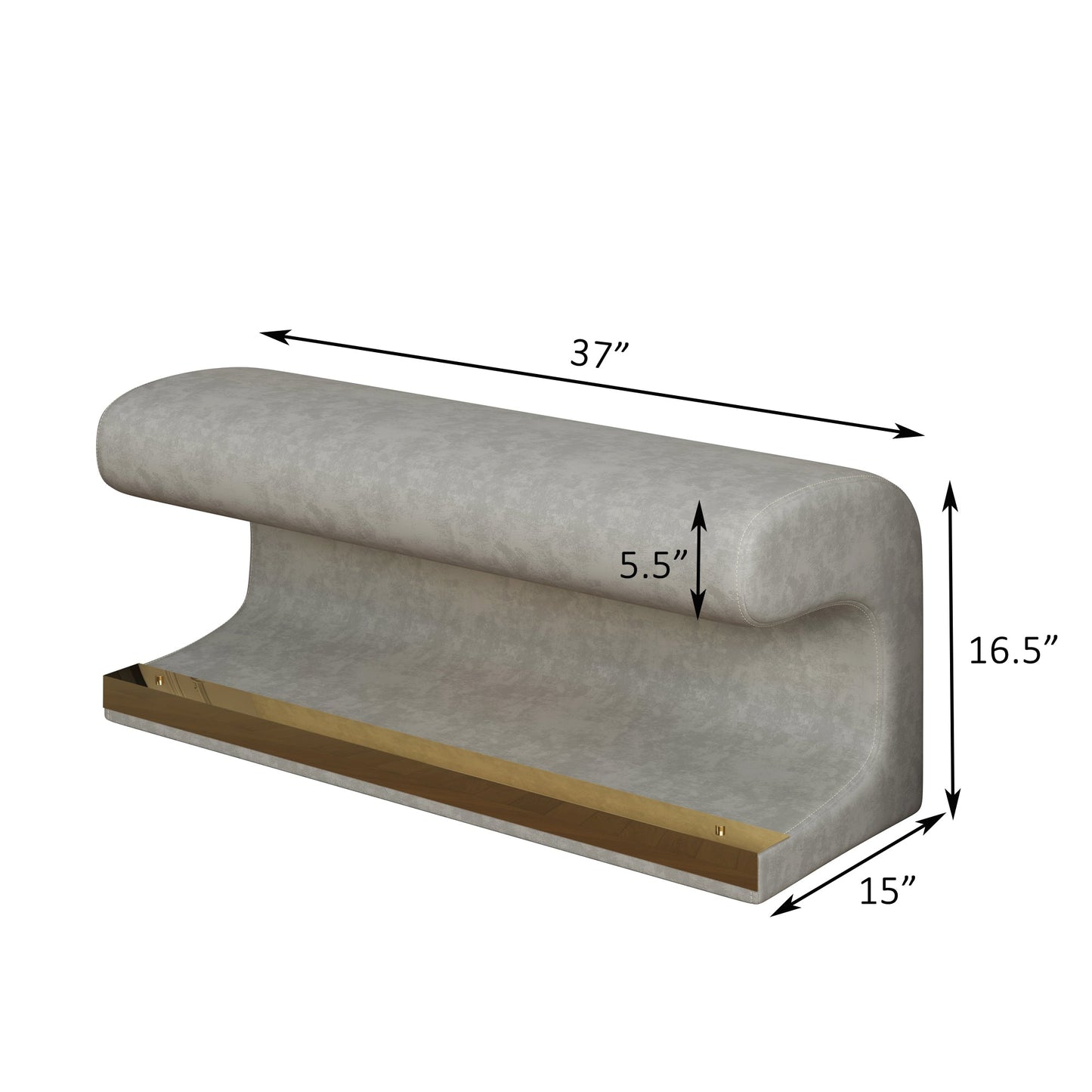 Entryway Bench Leather Upholstered Ottoman with LED sensor light for living room ,bedroom,end of bed - Korvel