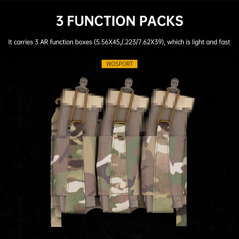 Outdoor 5.56 Triple Magazine Pouches Tactical Pouch Molle Mag Pouch for Hunting Vest - Korvel