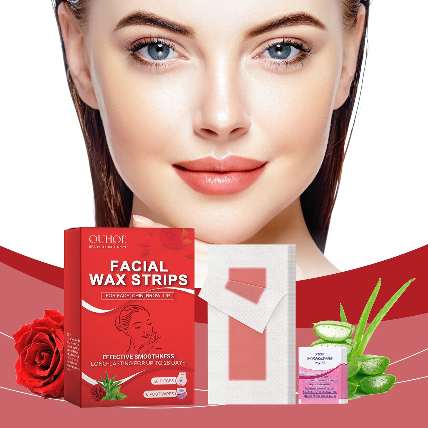 Rose Gentle Facial Hair Removal Wax Gently Moisturizes Refreshing, Clean And Smooth Facial Lip Hair Removal - Korvel