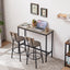 Stylish Grey Bar Table Set with Soft PU Seats and Backrests