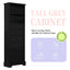 Elegant Black High Storage Cabinet with 3 Drawers