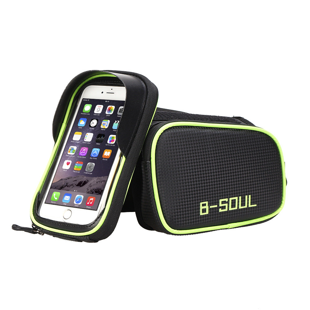 B-SOUL Bicycle Bag Front Beam Bag Waterproof Mountain Bike Saddle Bag Mobile Phone Bag Upper Tube Bag Riding Bag Accessories - Korvel