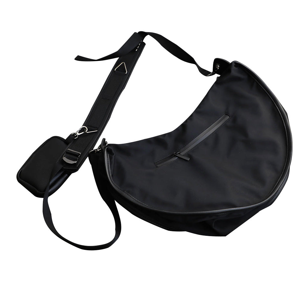 Casual Simple Dumpling Bag Trendy New Fashion Nylon Two-In-One Shoulder Messenger Bag For Men - Korvel