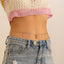 Elegant Zircon Navel Nail Body Chain with Imitation Pearls