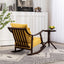 woven fabric Mid Century Modern Accent Chairs Comfy Upholstered Glider Arm Chair with Solid Wood for Living Room Bedroom Balcony - Korvel