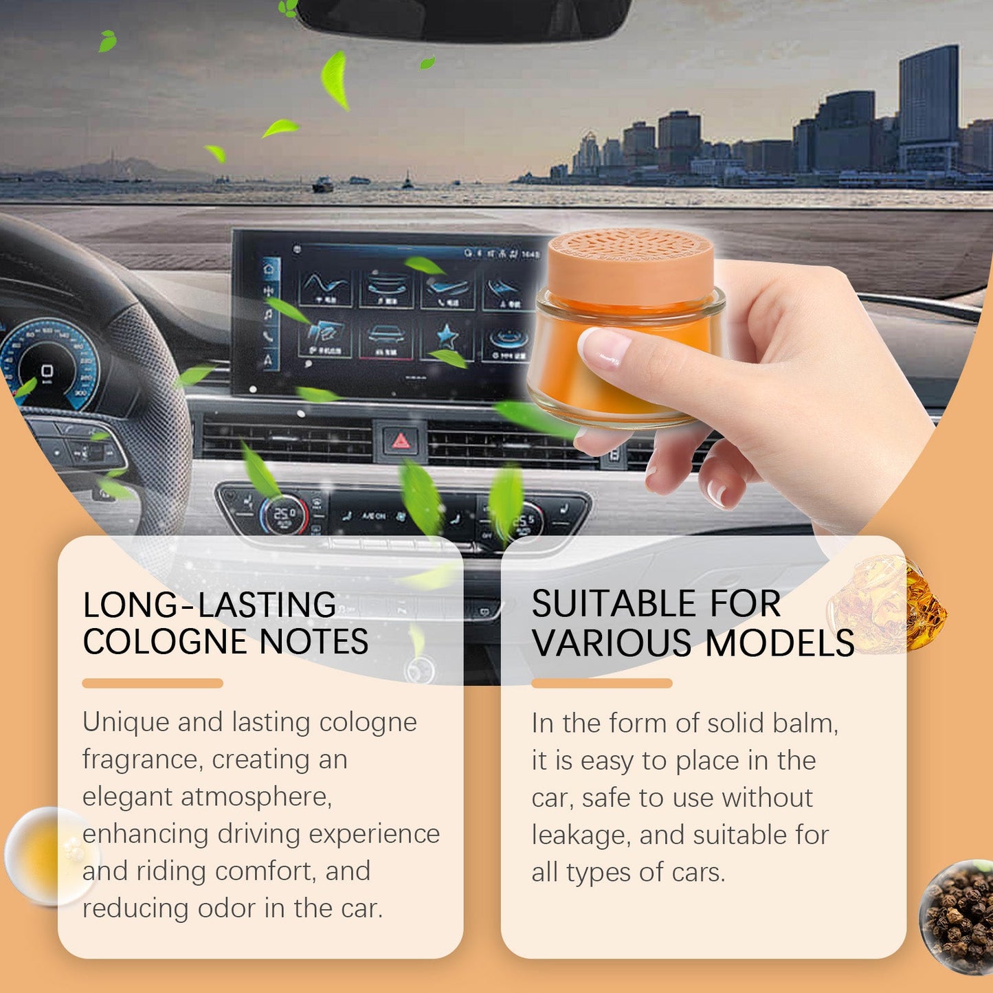 Cologne Car Solid Balm for Freshening Your Vehicle