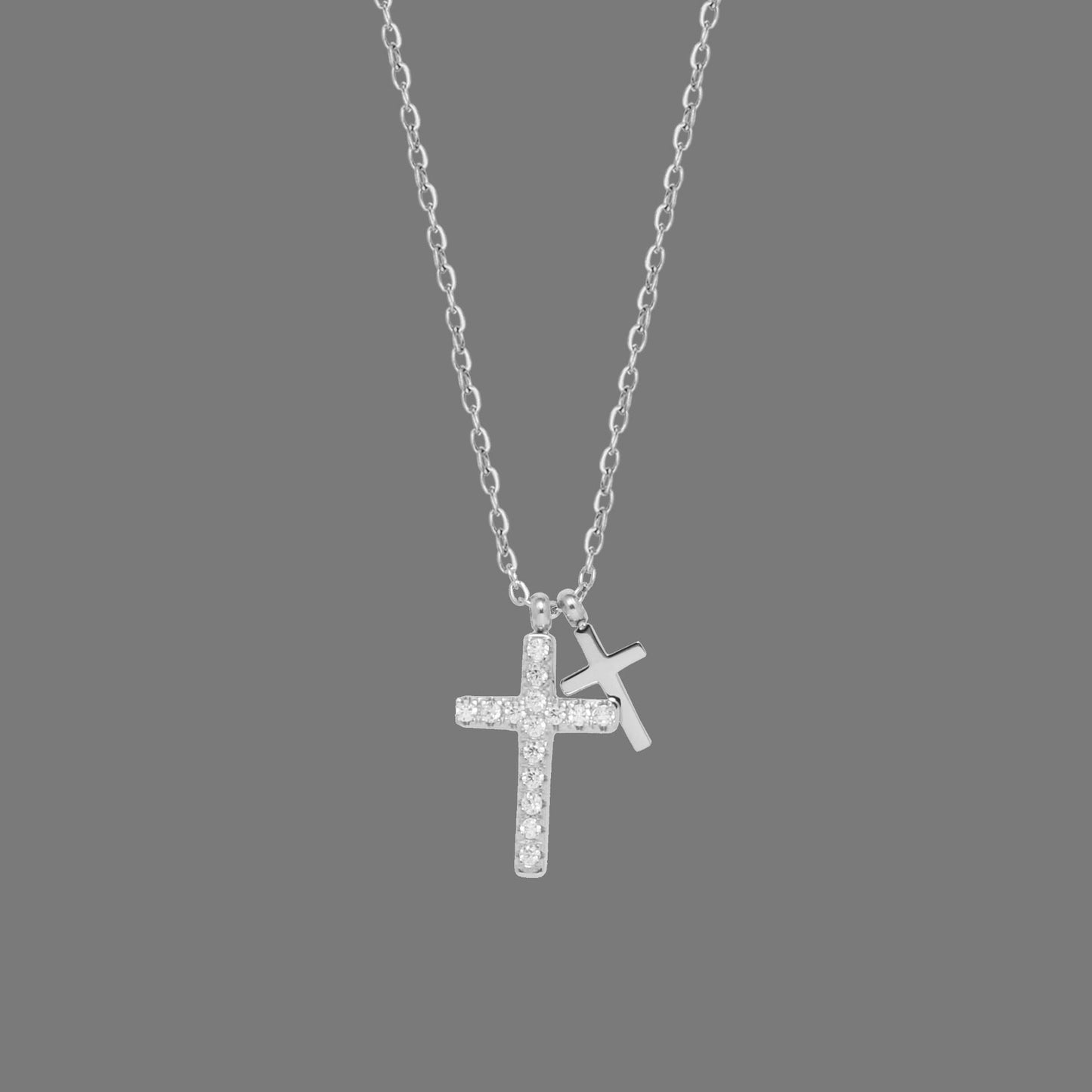 Collier Croisé Hip-Hop en Diamant Premium en Acier Titane