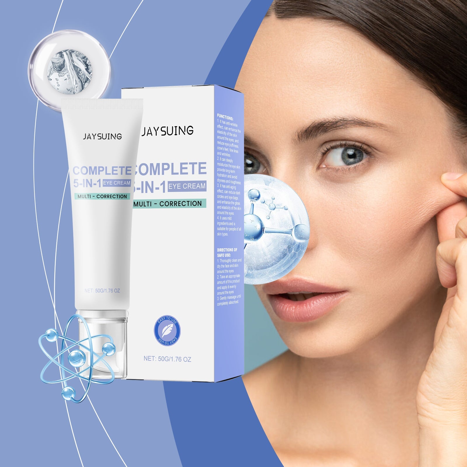 Firming Eye Cream, lighten fine lines and moisturize eye skin daily massage care cream - Korvel