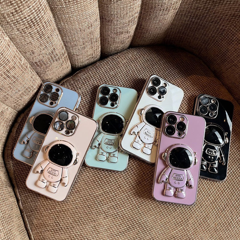 Funda con soporte astronauta 6D para iPhone 13 Pro Max con película para lente