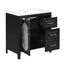 30" Bathroom Vanity with Sink, Bathroom Vanity Cabinet with Two Drawers and Door, Adjustable Shelf, Solid Wood and MDF, Black - Korvel