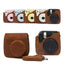 For Fujifilm Instax Mini 8 Mini 9 Camera PU Leather Color Bag Instax Mini case with Shoulder Strap Transparent Crystal Cover - Korvel