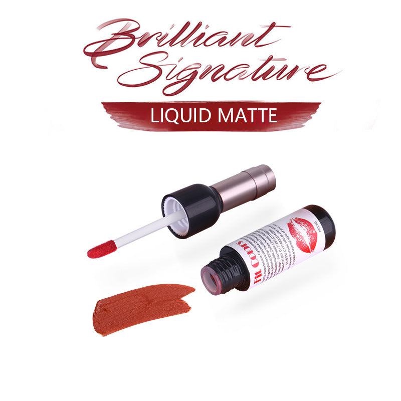 Fit Colors Red Wine Bottle Non-Stick Cup Matte Lip Gloss Matte Velvet Is Not Easy To Fade Lip Gloss Liquid Lipstick - Korvel