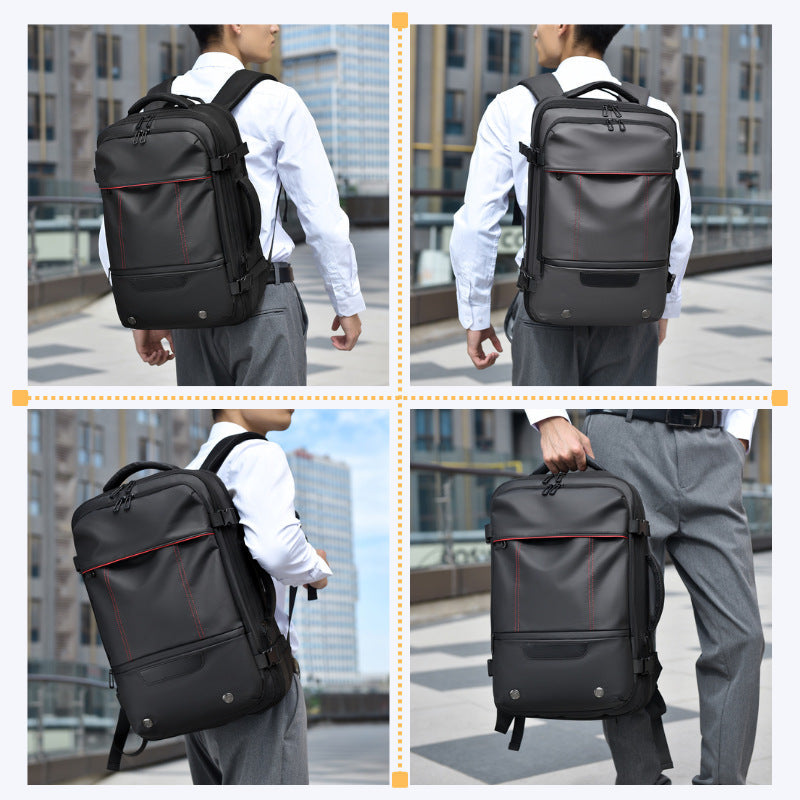 Men's Backpack Business Travel Backpack Large Capacity Expansion Multifunctional Vacuum Compression Backpack for Men - Korvel