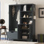 Armoire d'entrée élégante et multifonctionnelle avec rangement en bleu antique