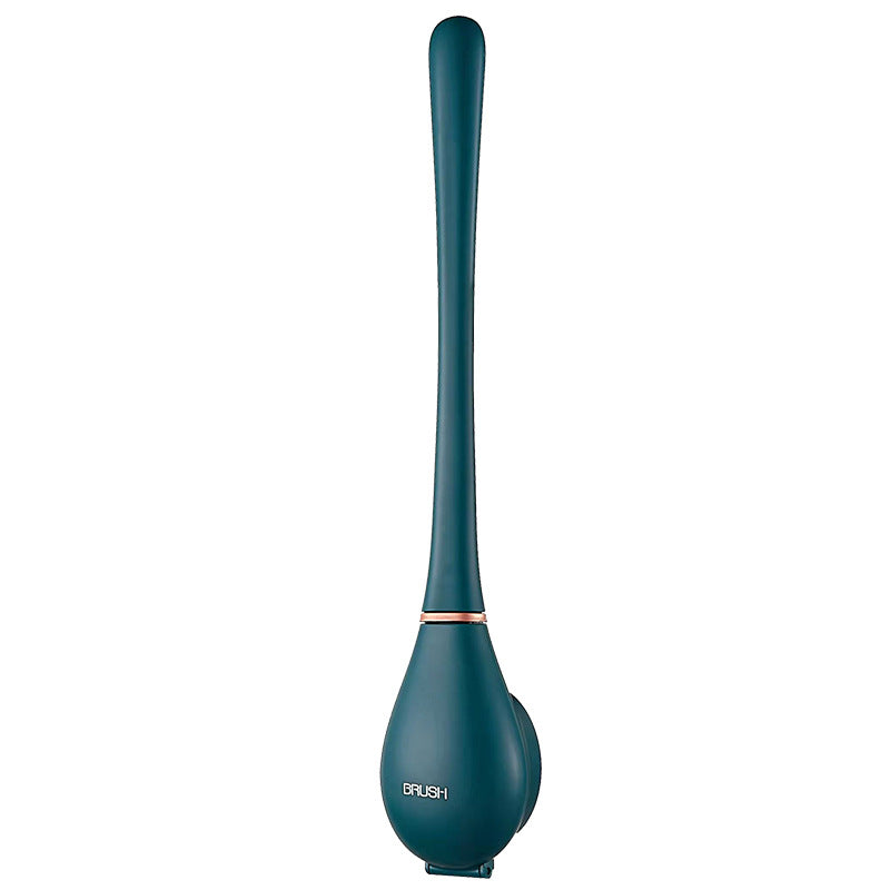 Non perforated wall mounted toilet brush with base, household dead corner cleaning silicone long handle - Korvel