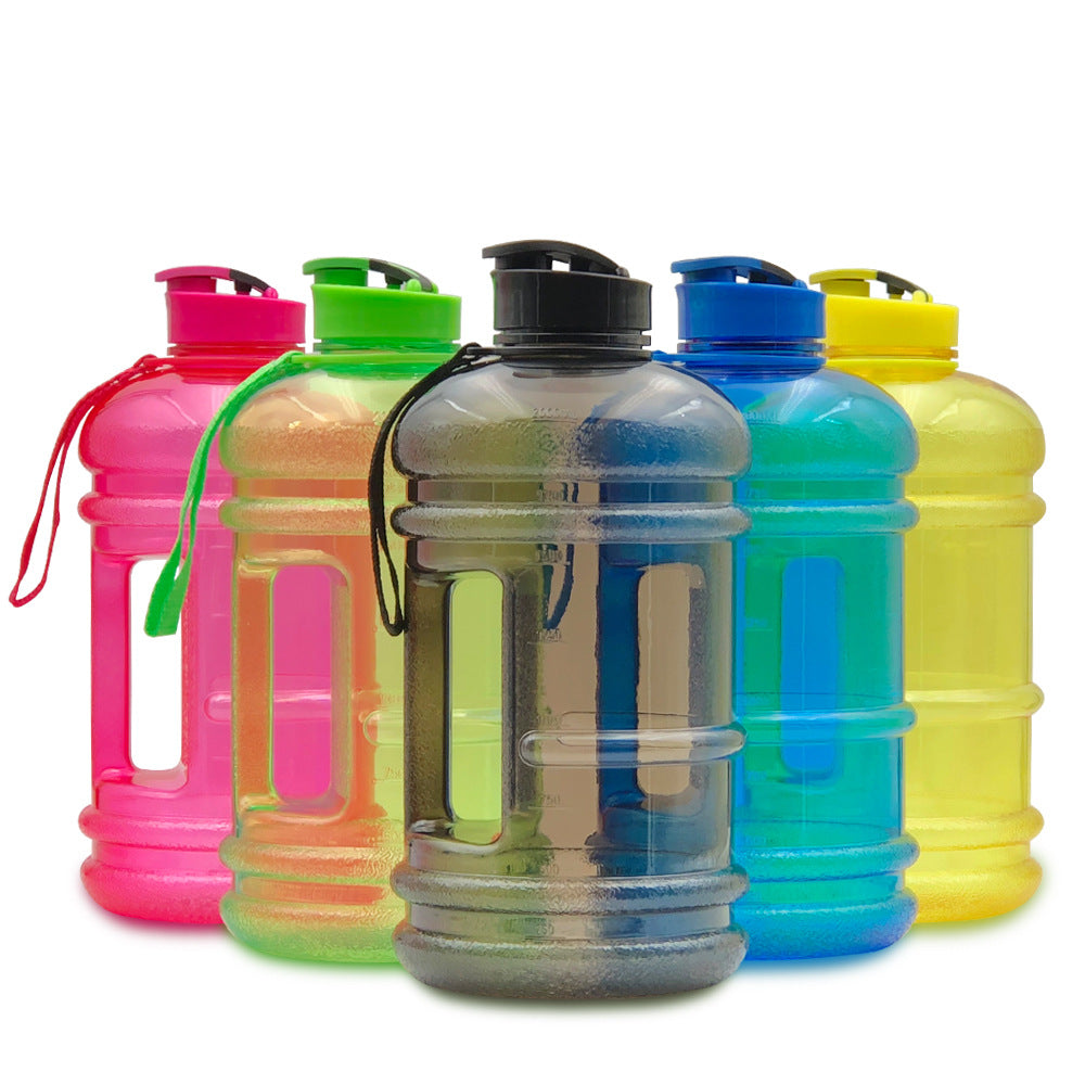 2.2L Gym Large Capacity PETG Sports Bottle Plastic Dumbbell Water Bottle Portable Bucket Cup - Korvel