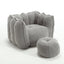 Soft Bean Bag Chair with High Resilient Foam(Chips)for living room and bedroom,Comfortable Square Lazy Sofa with Footstool - Korvel