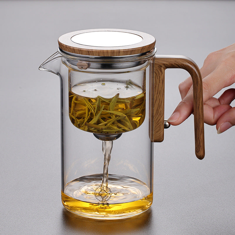 Elegant Heat-Resistant Glass Tea Set with Magnetic Suction