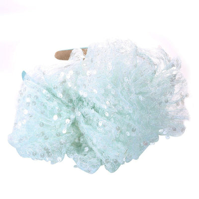 Fashionable fish scale cloud fabric large bow hairband - Korvel