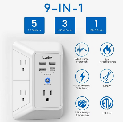 PowerHub Surge Protector - Compact and Reliable Charging Solution