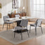 2-piece retro linen chair set with curved wooden backrest, cushioned seat, adjustable metal legs, (gray linen) - Korvel