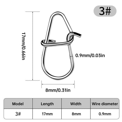 100PCS Premium Stainless Steel Fishing Swivels