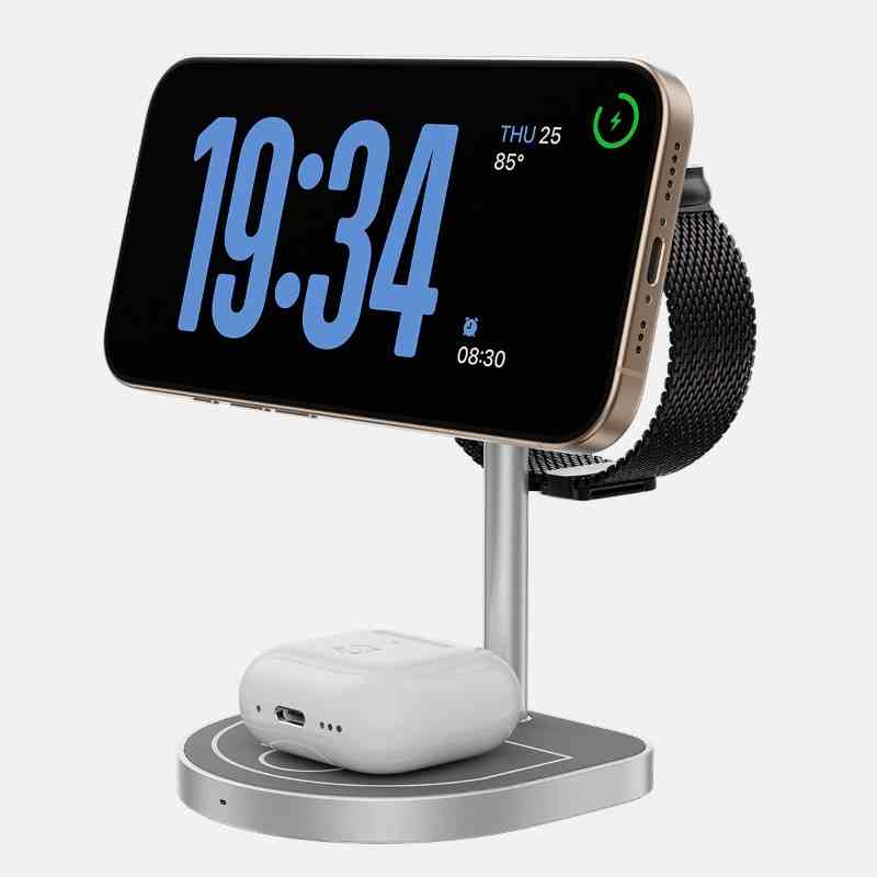 Cargador Inalámbrico Magnético 3 en 1 KUXIU X85 para Dispositivos Apple