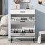 Independent shoe rack storage box with drawers and metal legs, modern shoe cabinet with 2 flippable drawers - Korvel